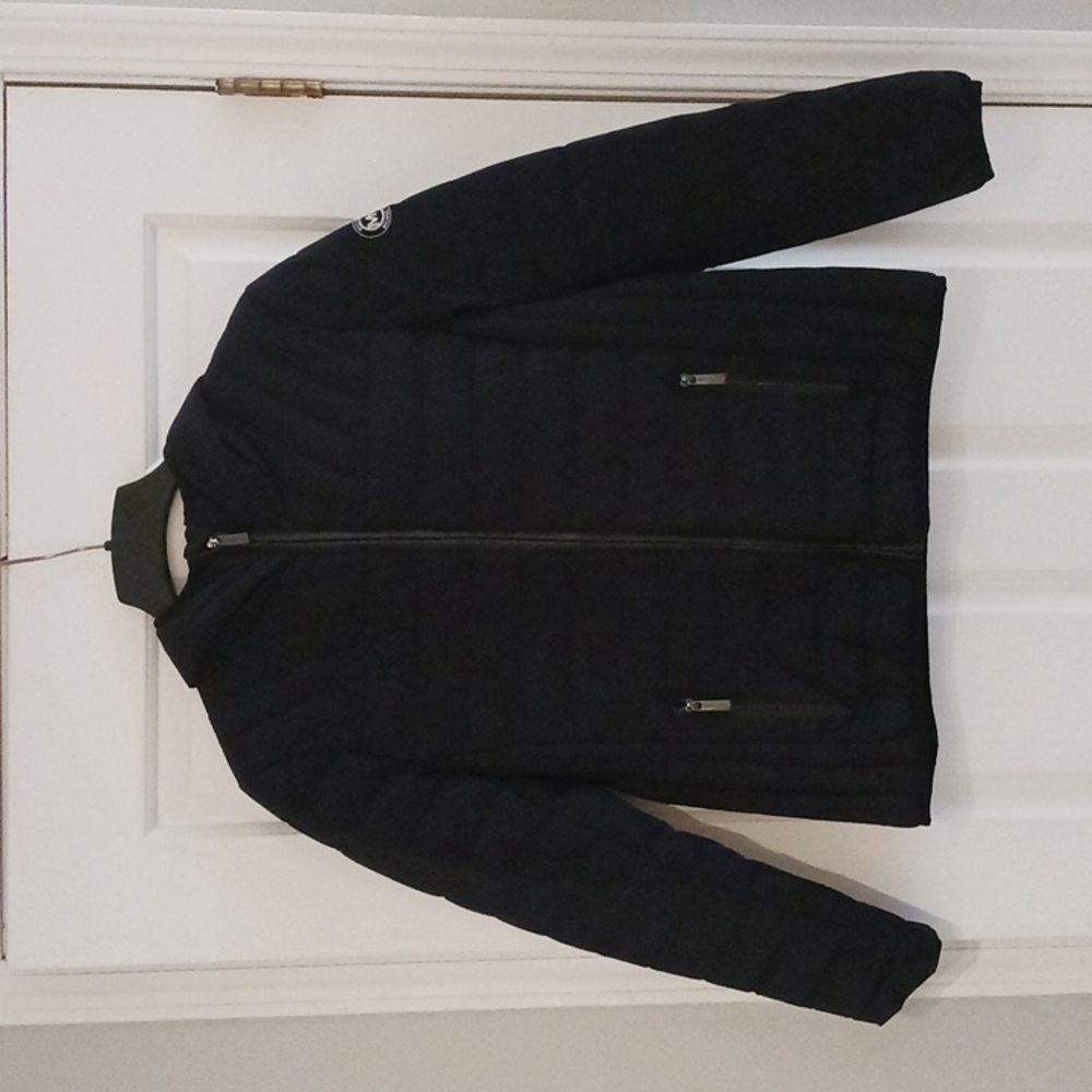 Women's Michael Kors Hooded Packable Down Fill Jacket - Medium - Navy Blue